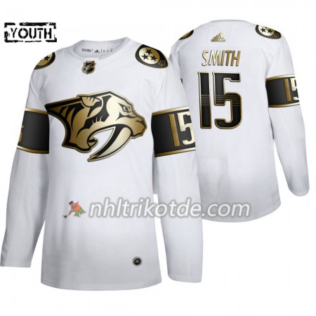 Nashville Predators Trikot Craig Smith 15 Adidas 2019-2020 Golden Edition Weiß Authentic - Kinder